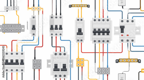 Electrical circuit breaker panel and wiring system for power distribution and safety protection