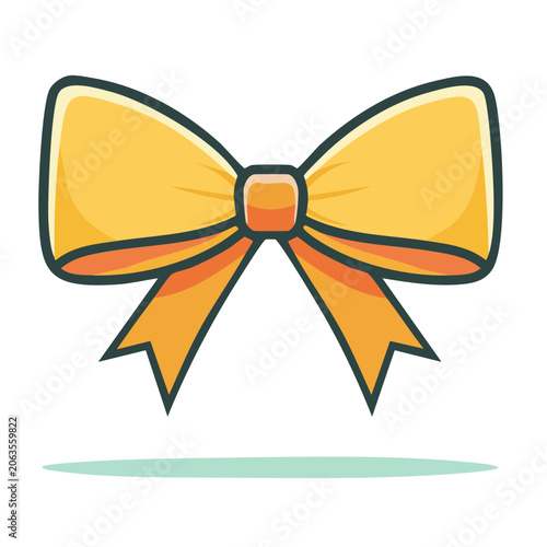 Yellow and orange gift bow illustration