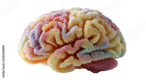 Conceptual image of a large stone in the shape of the human brain