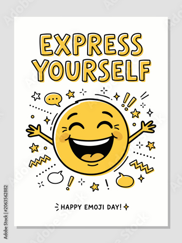 emoji-day-motivational-poster-express-yourself-doodle
