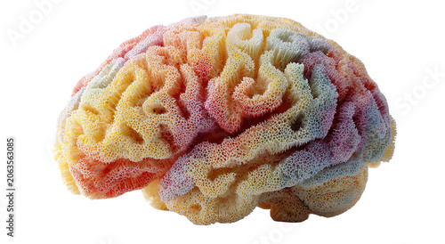 Conceptual image of a large stone in the shape of the human brain