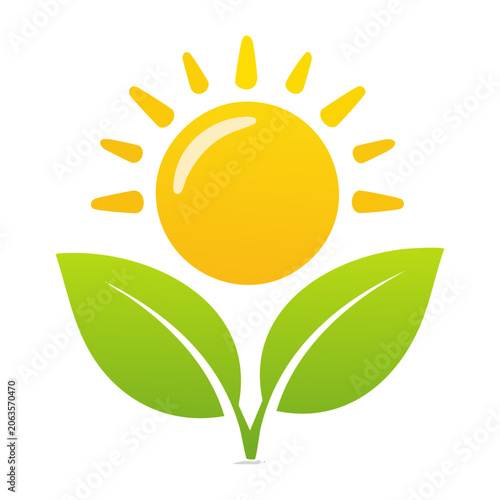 Flat design sunflower icon