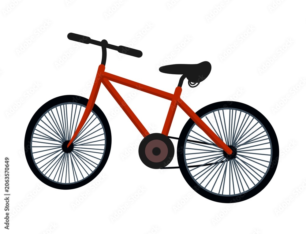 Obraz premium ​Red bicycle cartoon vector asset for 2d animation