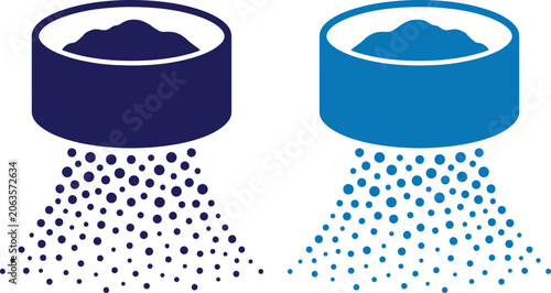 Slika na platnu Sieve icon, sifting process symbol, filtering and separation concept