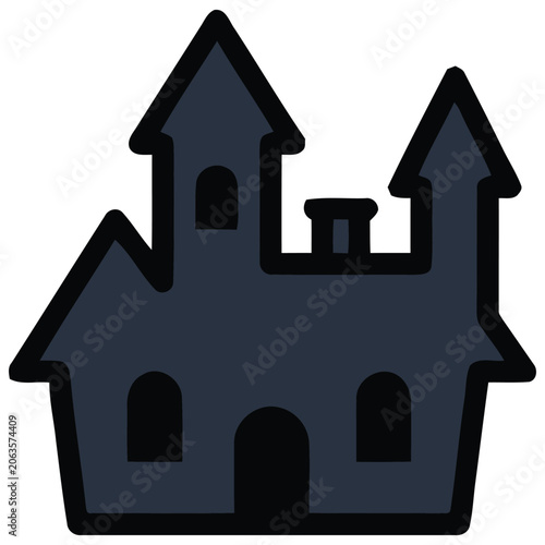 Haunted Castle Halloween Icon Vector Illustration