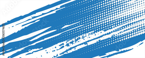 Blue halftone dot pattern grunge texture background. Pop art, comic, and sports style vector illustration. Grunge dots vector