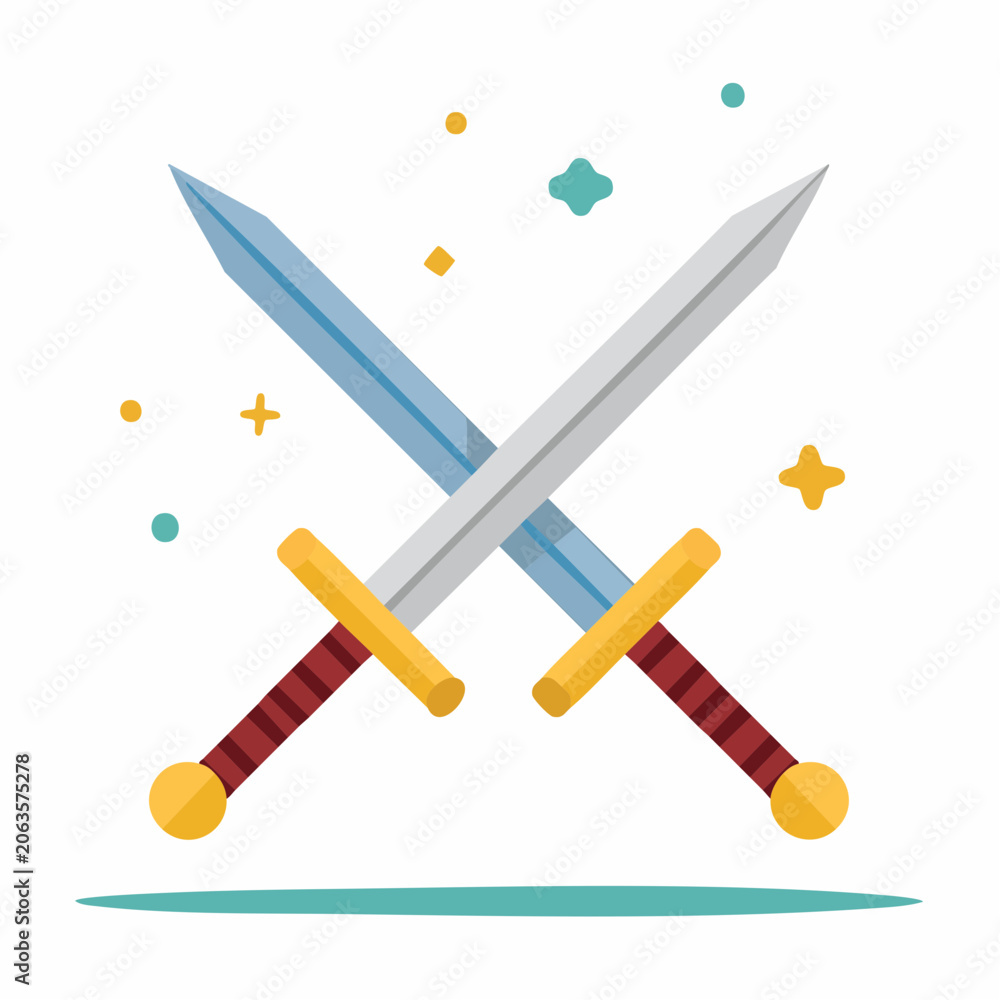 Fototapeta premium Two Crossed Swords Icon