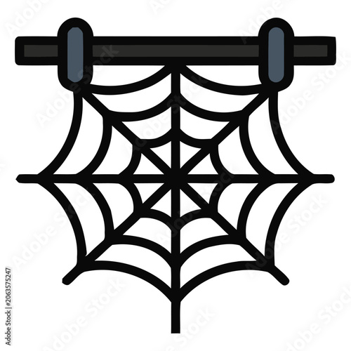 Spider Web Halloween Icon Vector Illustration