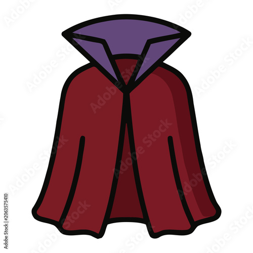 Vampire Cape Halloween Costume Icon Vector Illustration