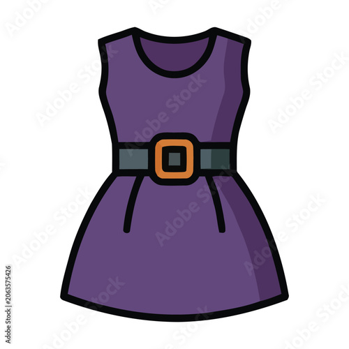 Witch Dress Halloween Costume Icon Vector Illustration