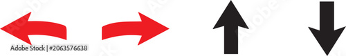 Photos Red bidirectional arrows and black up down arrows icon set Vector
