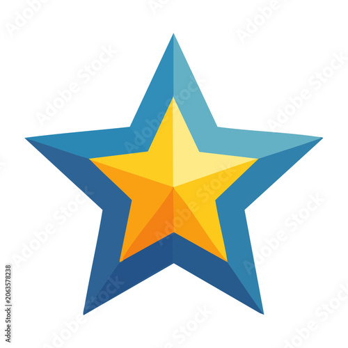 Flat design star icon with gradient colors