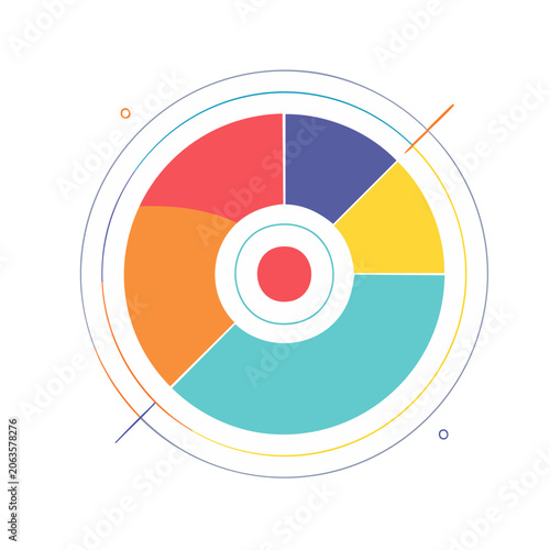 Flat design target with concentric circles