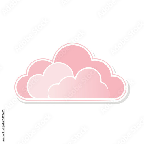 Pink Cloud Icon on Transparent Background