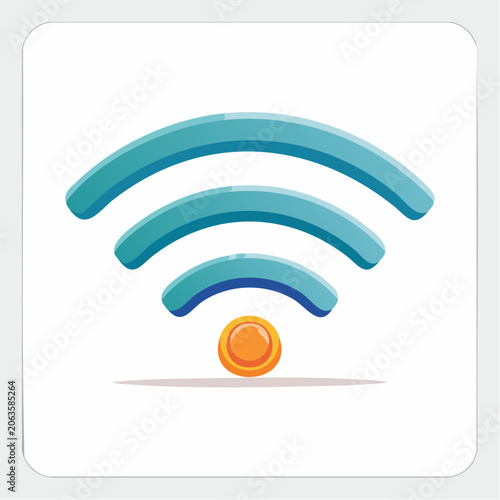 Stylized Wi-Fi Signal Icon with Coin