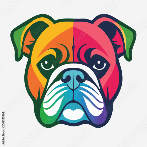 Colorful Bulldog Portrait