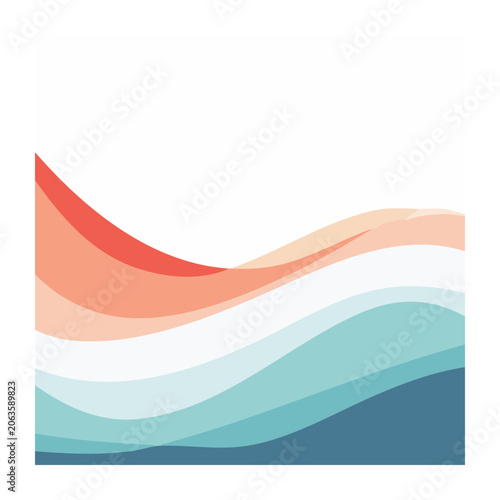 Abstract wave design flat style