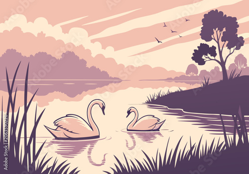 sunset on the river