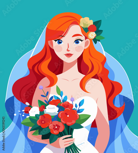 girl with flowers