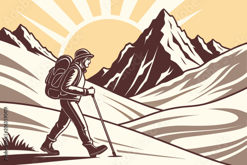 silhouette of a man in the mountains