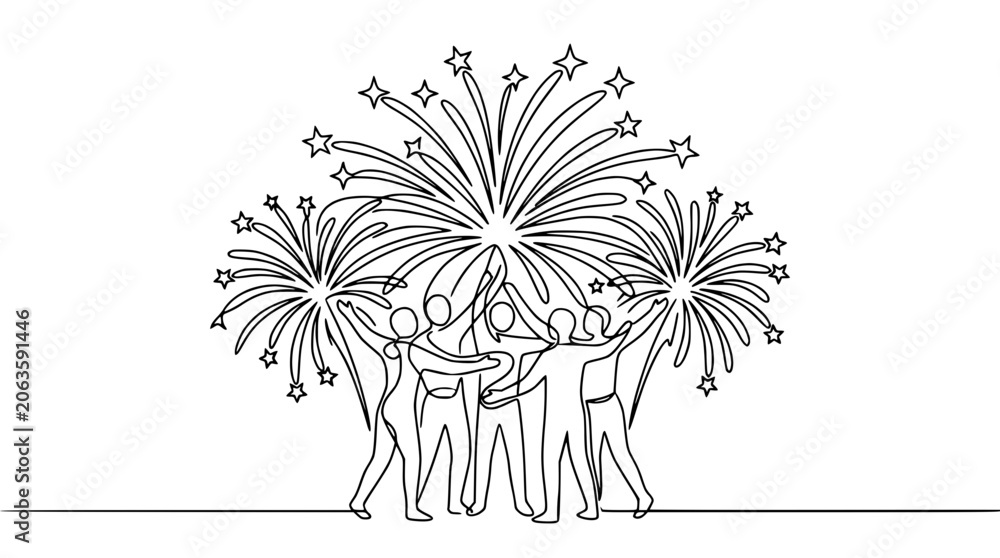 Obraz premium People celebrating fireworks