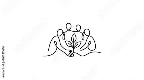 People protect seedling, unity, environment
