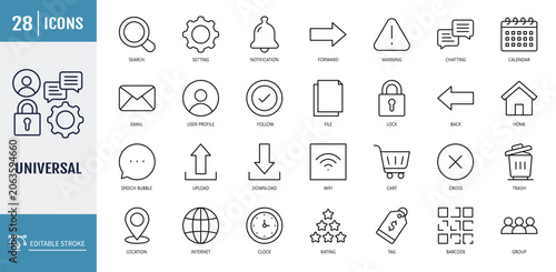 Photos Universal icons set
