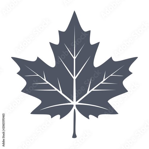Blue maple leaf vector icon