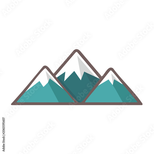 Flat design mountain peak vector illustration