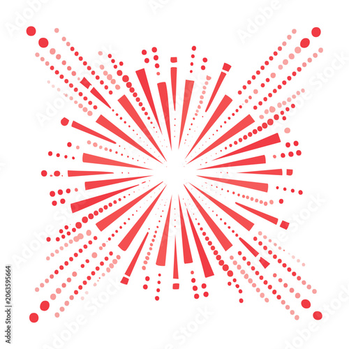 Red and white geometric mandala pattern