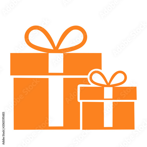 Orange Gift Boxes with Ribbons Icon