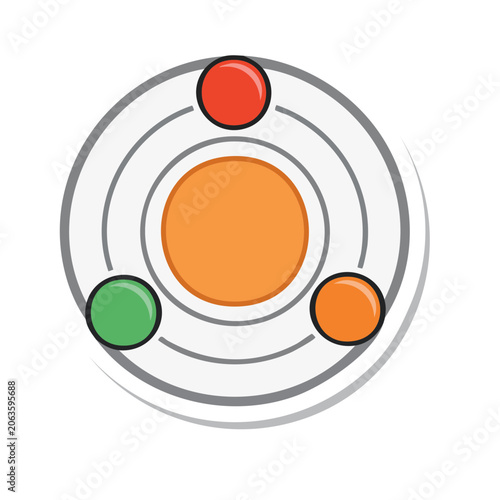 Flat design target with concentric circles