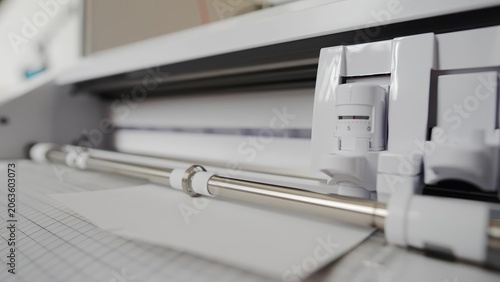 Foto Close-up of a modern flatbed scanner in a workspace