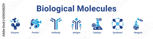 Konstfotografi Biological Molecules Web Icon Banner and Collection