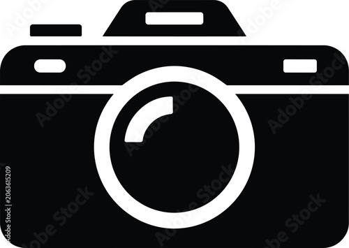 Camera Icon in Bold Silhouette Style