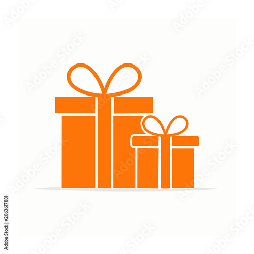 Orange Gift Boxes with Ribbons Icon