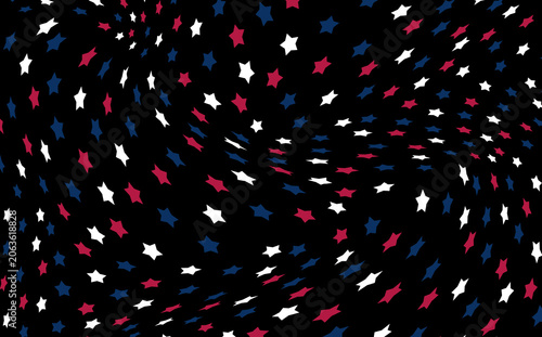 4th of July Patriotic Star Swirl Background on Black