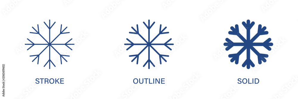 Obraz premium Winter icon with editable stroke, outline and solid styles. Winter, snowflake, ice, christmas icons. Vector icon illustration.