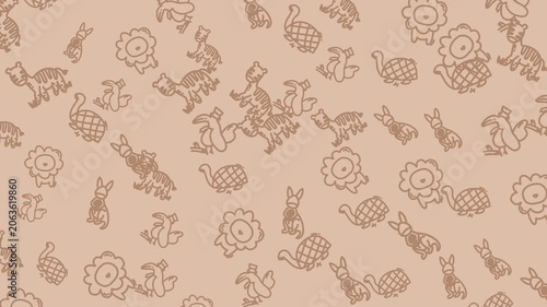 Ideal for childrens products like clothing, bedding, and stationery, this cute lion, turtle, and squirrel pattern is perfect for kids.