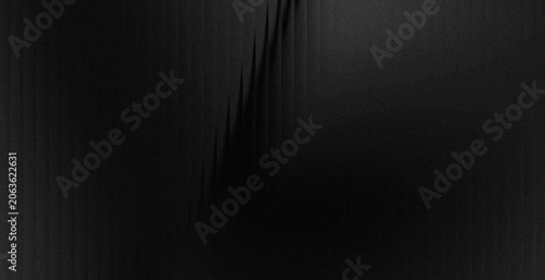 Foto Dark black abstract background with subtle vertical pleated fabric texture and d