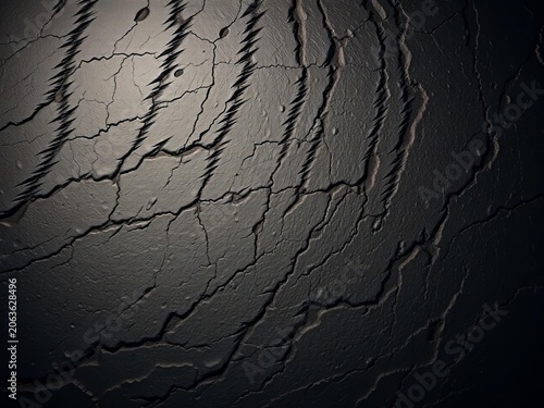 Dark, rough-textured surface resembling weathered stone, shadow, rough