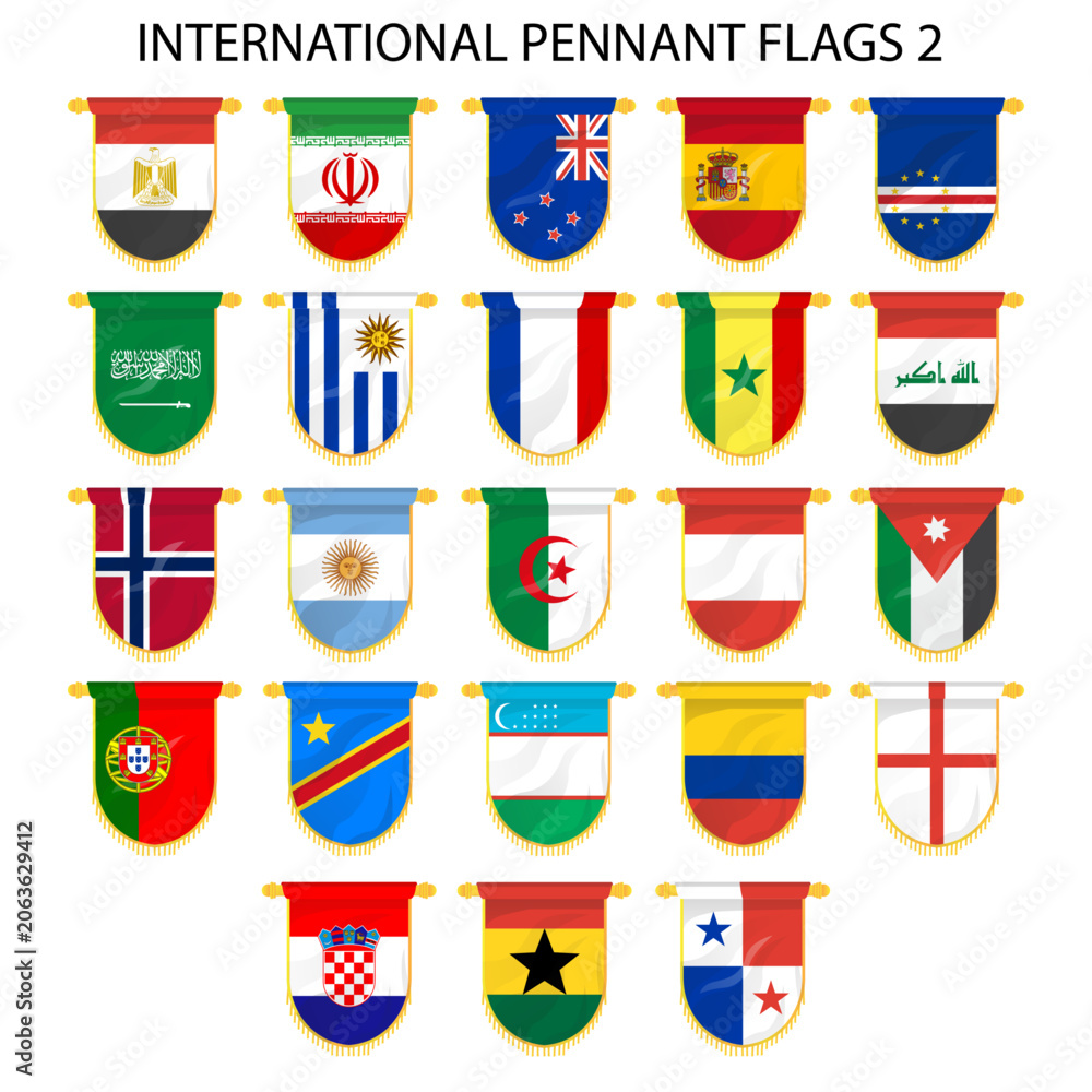 Obraz premium International Pennant Flag Pack 2 world tournament