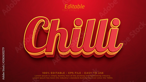Εκτύπωση καμβά Spicy chilli 3d editable text effect design