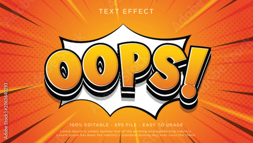 Comic 3d editable text effect surprise theme
