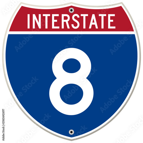 Foto Interstate 8 Highway Road Sign vector
