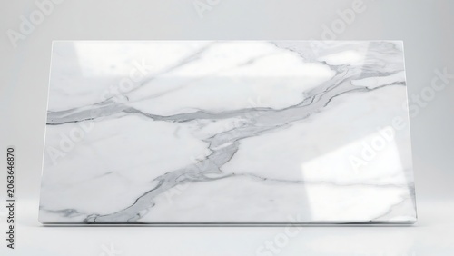 Marble slab with gray veins on white background for interior design