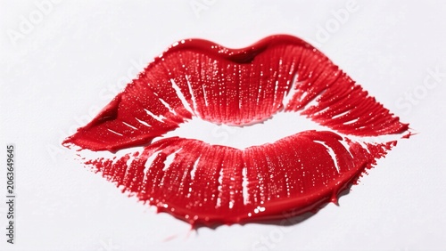 red lips isolated on white