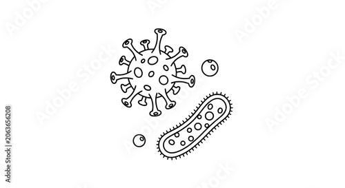 Konstfotografi Virus and bacteria microscopic organisms.