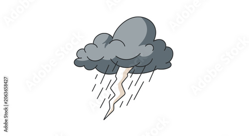 Tableau sur toile A cartoon rainy dark cloud.