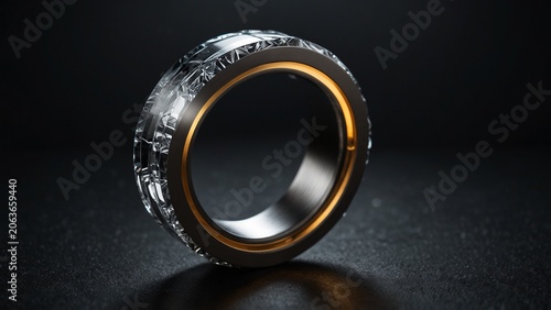 Artistic visualization of ring made out of silver and gold - Generative AI